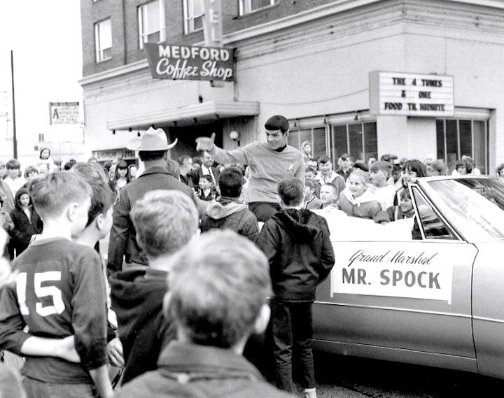 Leonard Nimoy serving as the Grand Marshall of the Pear Blossom Festival in Medford, Oregon, 1967