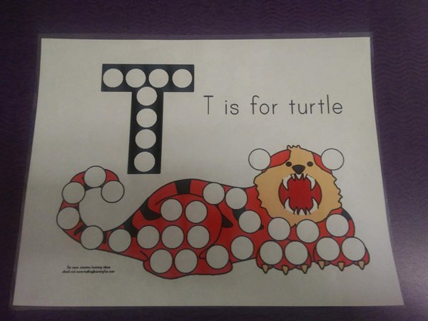 T is for turtle tiger children's book