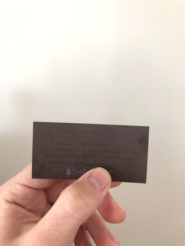 business card where the text and card are both black and it's too hard to read
