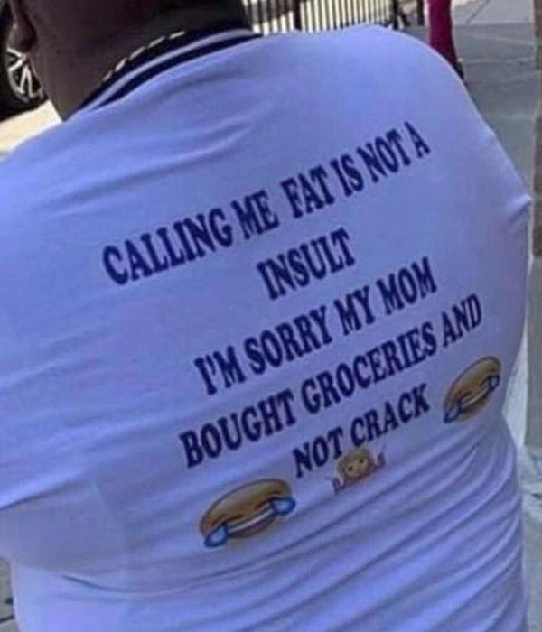 t shirt - Calling Me Fat Is Not A Insult I'M Sorry My Mom Bought Groceries And Not Crack