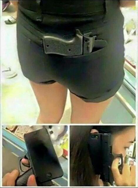gun phone case pocket