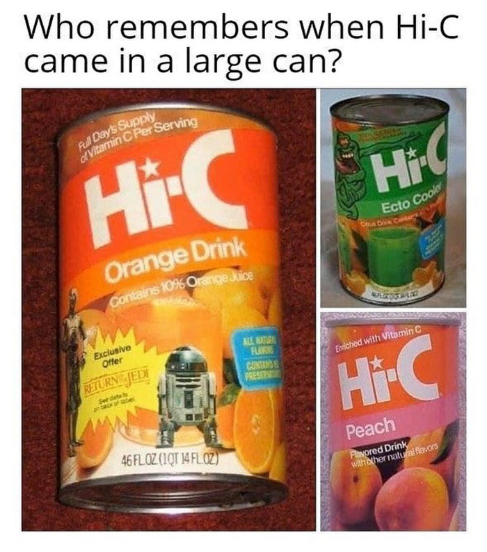 hi c ecto cooler - Who remembers when HiC came in a large can? Fel Day's Supply Vitamin C Per Serving Hig HiC Ecto Cook Cd Comar Orange Drink Contains 10% Orange klice Enriched with Vitamin C Exclusive Offer All R. Fee Contine Press Returne, Jedi Hi Se Pe