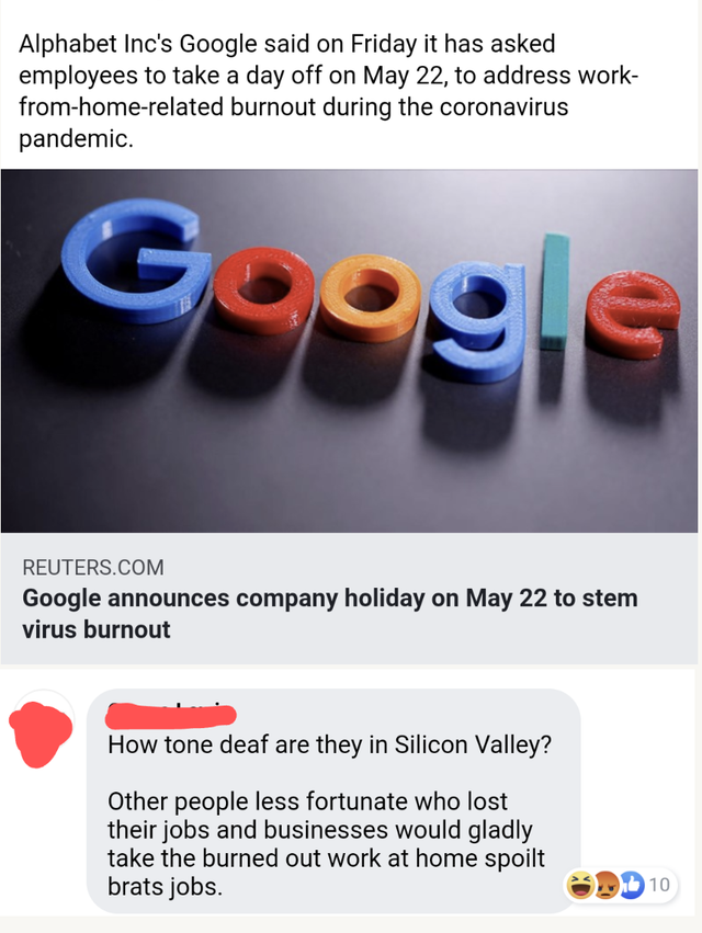 plastic - Alphabet Inc's Google said on Friday it has asked employees to take a day off on May 22, to address work fromhomerelated burnout during the coronavirus pandemic. Goog Reuters.Com Google announces company holiday on May 22 to stem virus burnout H