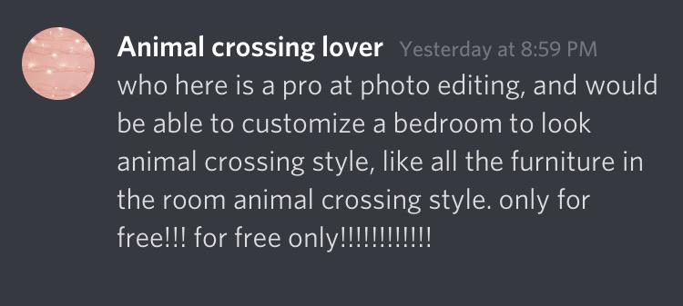sky - Animal crossing lover Yesterday at who here is a pro at photo editing, and would be able to customize a bedroom to look animal crossing style, all the furniture in the room animal crossing style. only for free!!! for free only!!!!!!!!!!!!