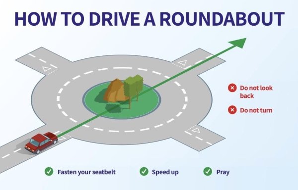 Photograph - How To Drive A Roundabout Do not look back Do not turn Fasten your seatbelt Speed up Pray