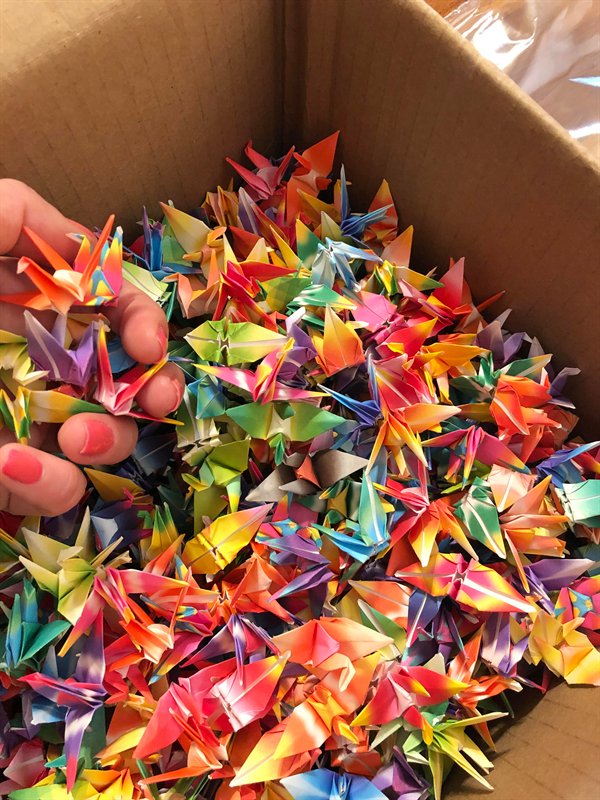 “My husband ordered a used laptop and it was arrived completely packed in little paper cranes.”
