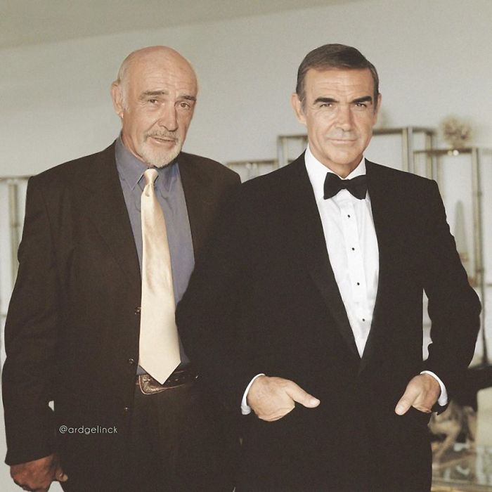 celebrities then vs now - sean connery