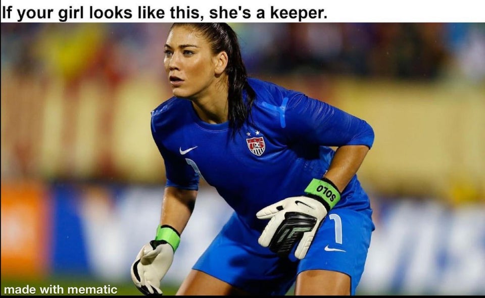 us women's soccer team hope solo - If your girl looks this, she's a keeper. Urs 0108 ? made with mematic