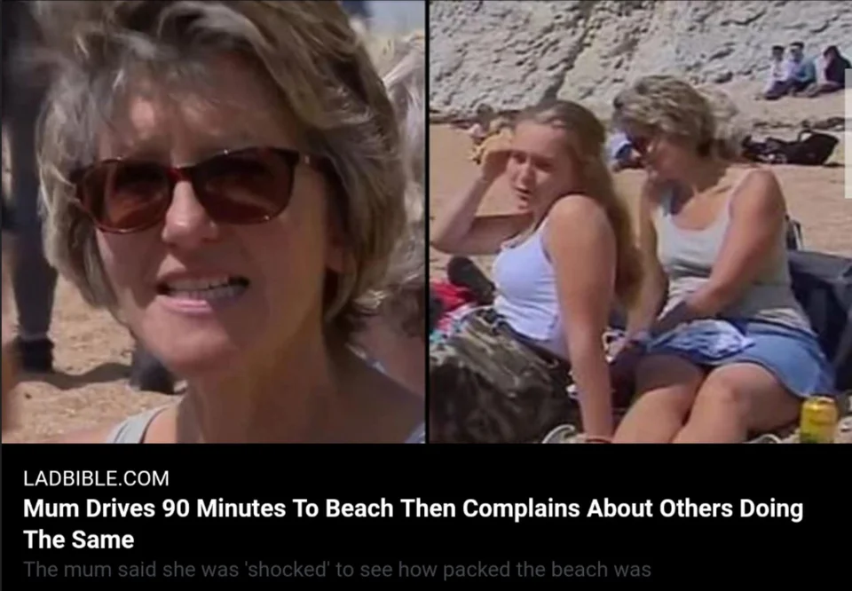 Beach - Ladbible.Com Mum Drives 90 Minutes To Beach Then Complains About Others Doing The Same The mum said she was 'shocked' to see how packed the beach was