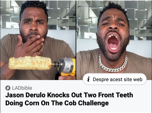 NicoleArbour - i Despre acest site web LADbible Jason Derulo Knocks Out Two Front Teeth Doing Corn On The Cob Challenge