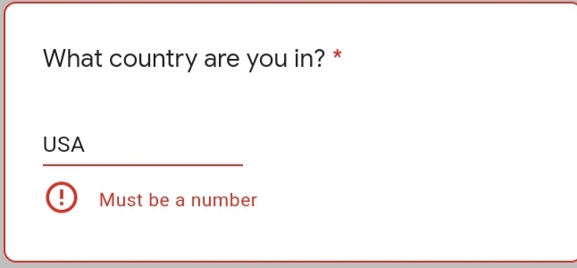 document - What country are you in? Usa Must be a number