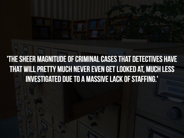 angle - 'The Sheer Magnitude Of Criminal Cases That Detectives Have That Will Pretty Much Never Even Get Looked At, Much Less Investigated Due To A Massive Lack Of Staffing."
