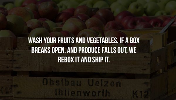 let it go - Wash Your Fruits And Vegetables. If A Box Breaks Open, And Produce Falls Out, We Rebox It And Ship It. Obstbau Uelzen Thlienworth K12