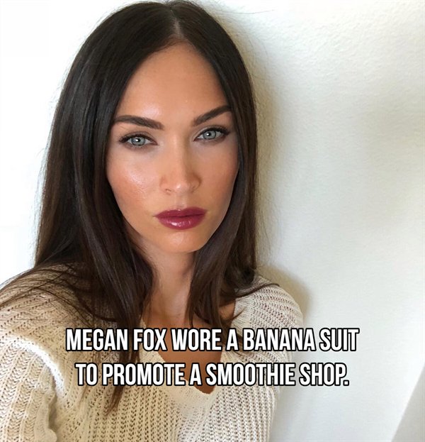 megan fox body - Megan Fox Wore A Banana Suit To Promote A Smoothie Shop.