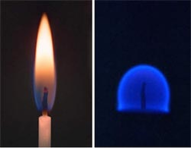 fire in space vs earth