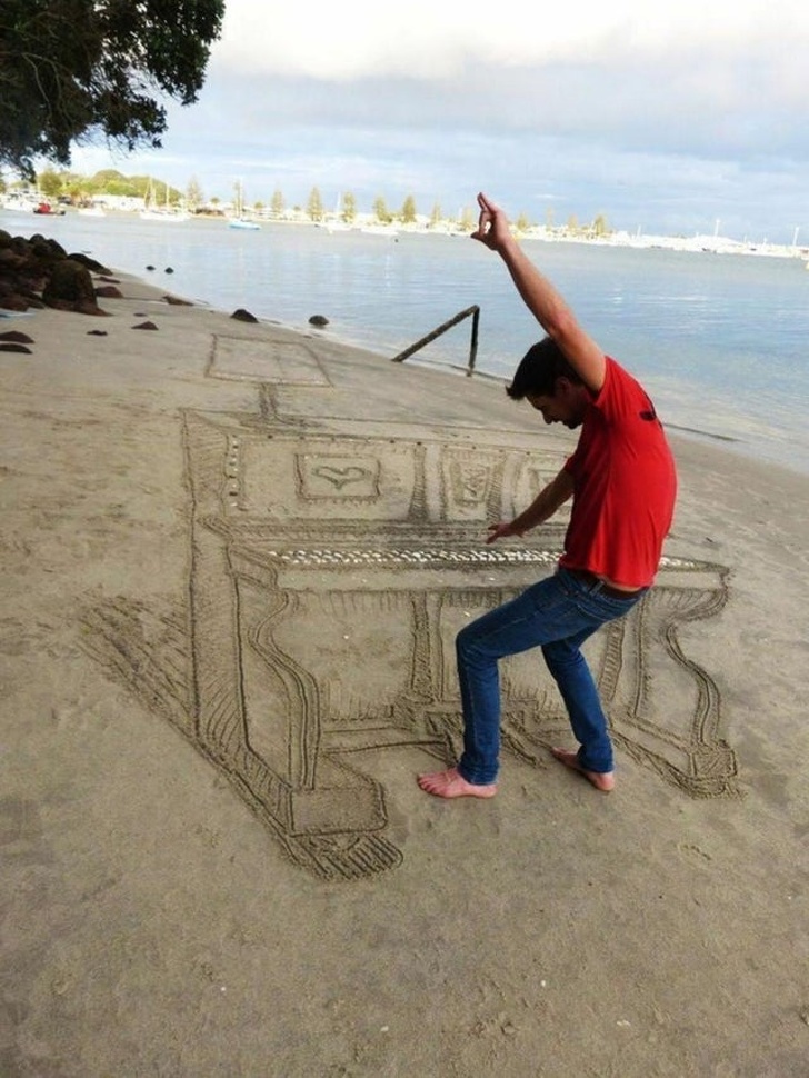 beach sand art -