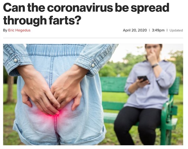 can the coronavirus be spread through farts - Can the coronavirus be spread through farts? By Eric Hegedus pm | Updated