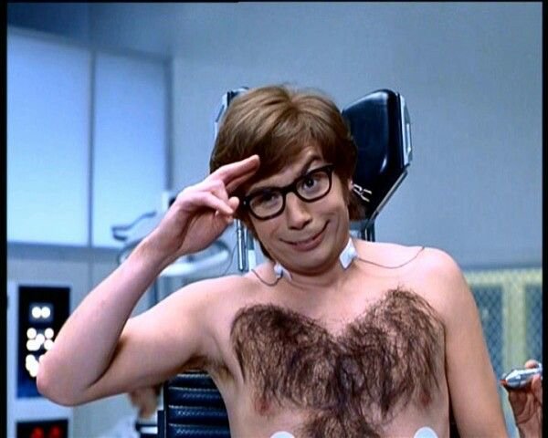 austin powers shirtless hairy chest