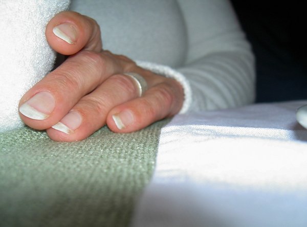 woman's hand fingernails close up