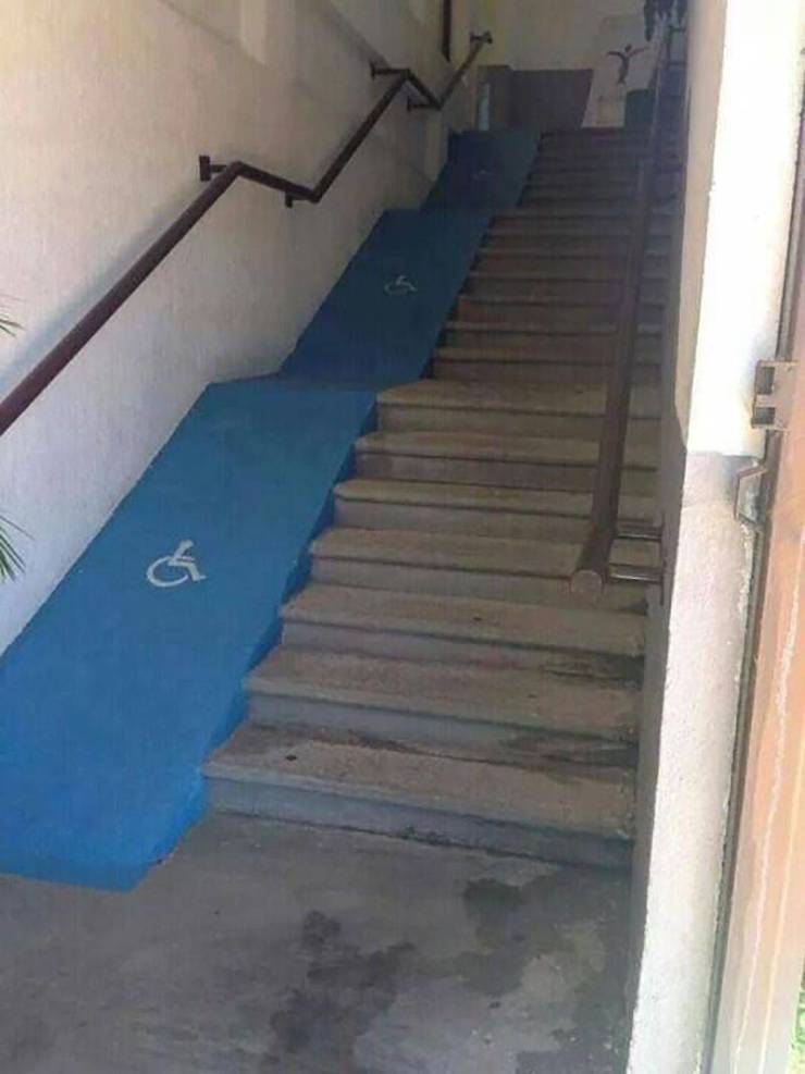 handicap wheelchair ramp is way too steep dangerous