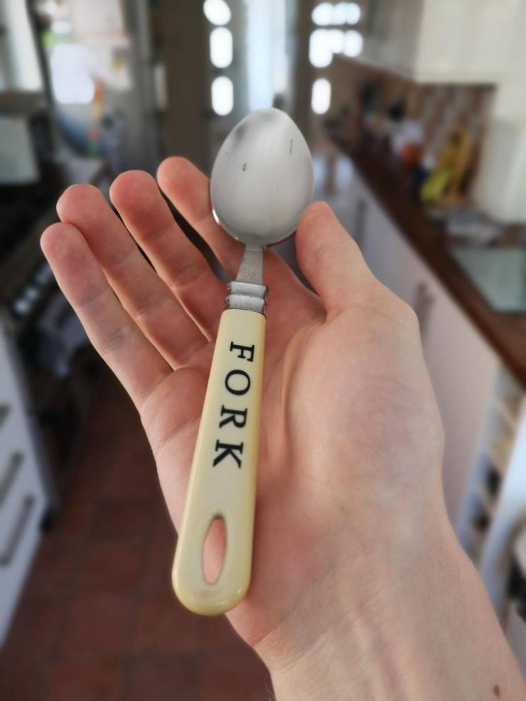 spoon labeled as fork