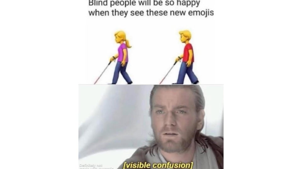 Blind people will be so happy when they see these new emojis - visible confusion