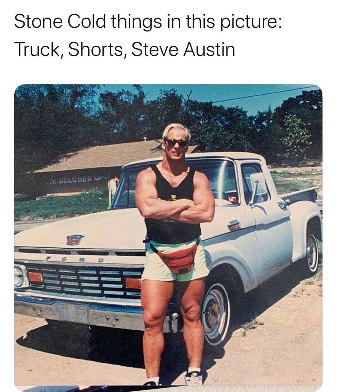 stone cold steve austin fanny pack - Stone Cold things in this picture Truck, Shorts, Steve Austin Belcher Soto