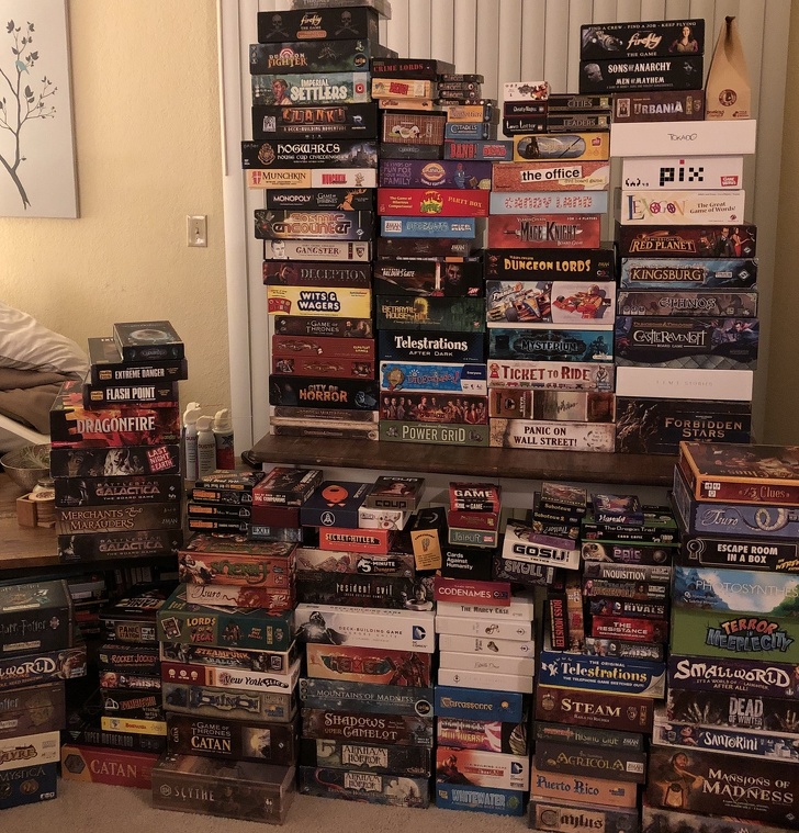 huge stack of board games