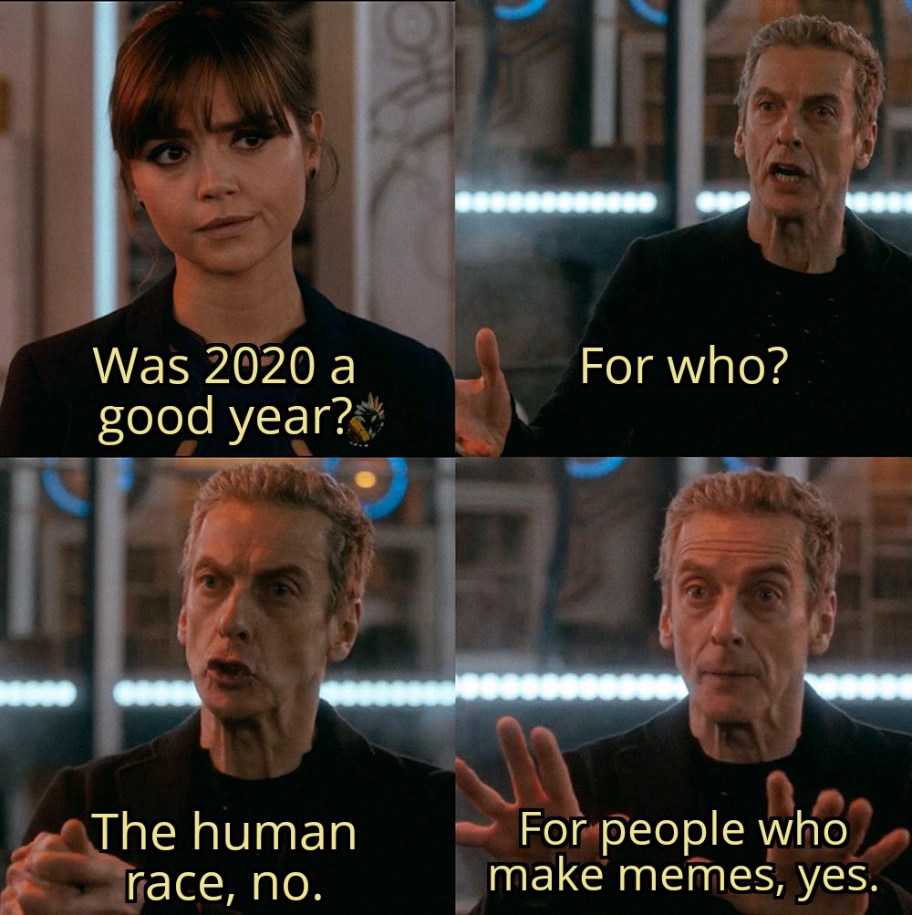 funny memes - Was 2020 a good year? For who? The human race, no. For people who make memes, yes.