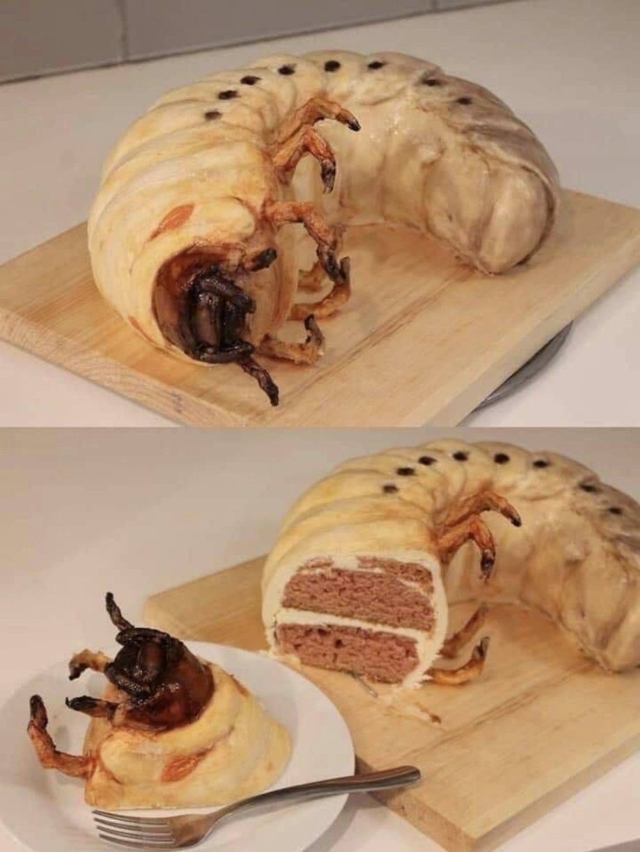funny memes - hercules beetle grub cake