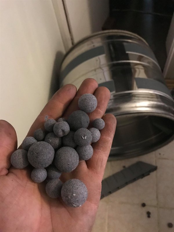 “Was fixing my dryer and found these perfectly round lint balls inside.”