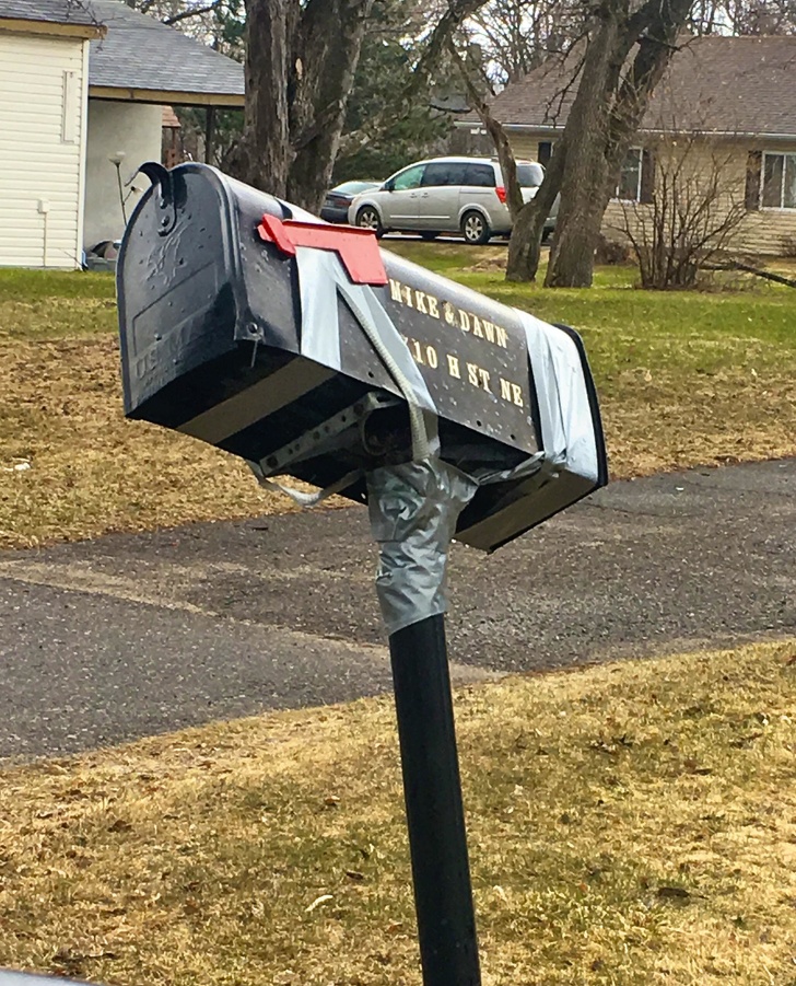 duct taped mail box fail