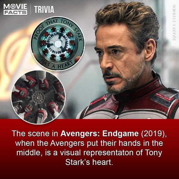 robert downey jr dr dolittle - Movie Trivia Facts That Marvi I Studios Proof Has A Heart Os The scene in Avengers Endgame 2019, when the Avengers put their hands in the middle, is a visual representaton of Tony Stark's heart.