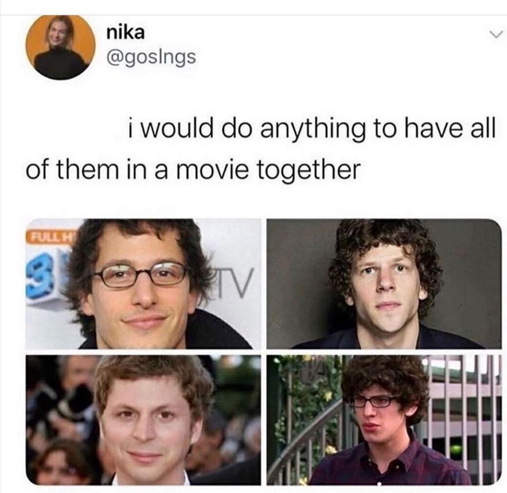 michael cera jesse eisenberg andy samberg - nika i would do anything to have all of them in a movie together Fullh Tv