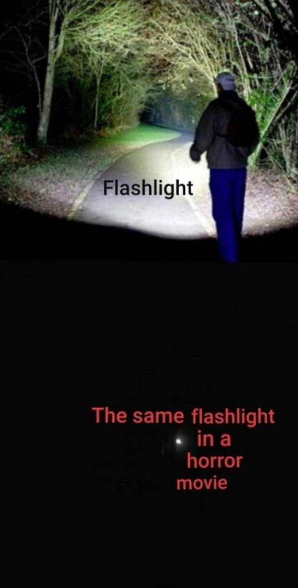 flashlight beam on path - Flashlight The same flashlight in a horror movie
