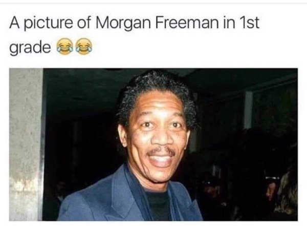 A picture of Morgan Freeman in 1st grade s