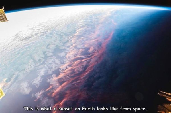 This is what a sunset on Earth looks from space.
