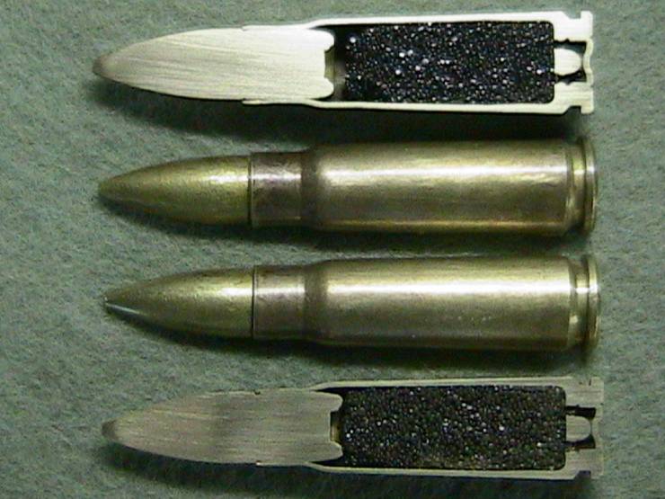 AK-47 ammo with solid brass bullets.