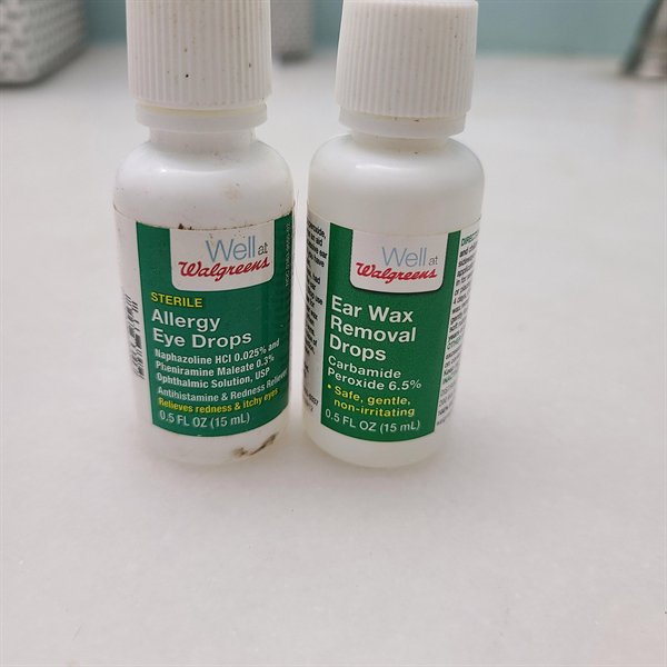 allergy eye drops look exactly like ear wash removal drops
