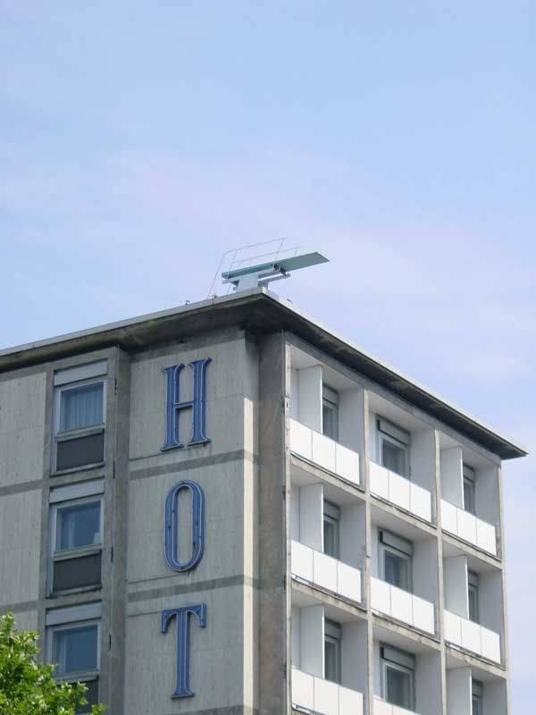 hotel diving board built on top of the building
