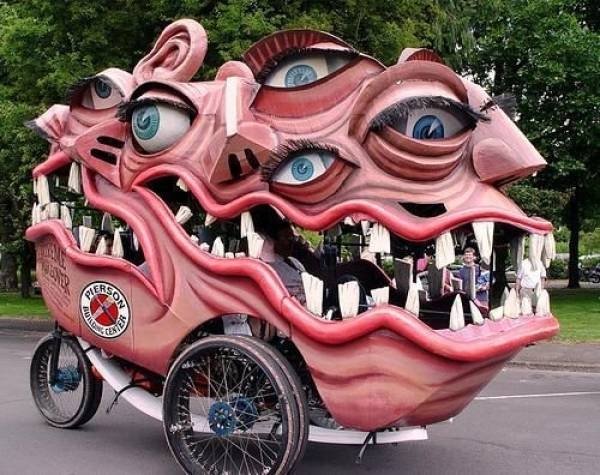 big creepy face car
