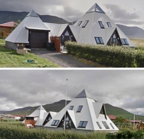 house built in the shape of a pyramid