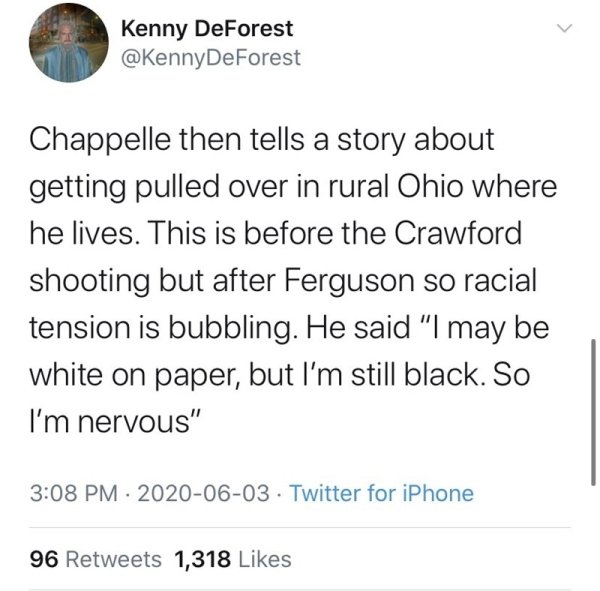 new years eve meme twitter - Kenny DeForest Chappelle then tells a story about getting pulled over in rural Ohio where he lives. This is before the Crawford shooting but after Ferguson so racial tension is bubbling. He said "I may be white on paper, but I