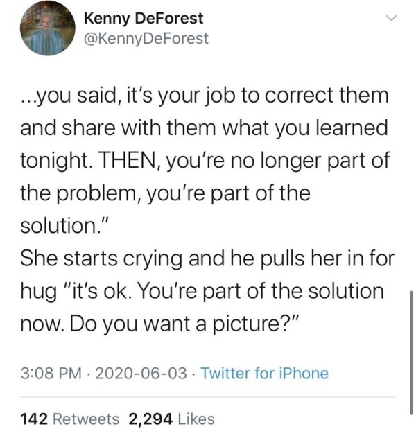 punjabi memes - Kenny DeForest ...you said, it's your job to correct them and with them what you learned tonight. Then, you're no longer part of the problem, you're part of the solution." She starts crying and he pulls her in for hug "it's ok. You're part