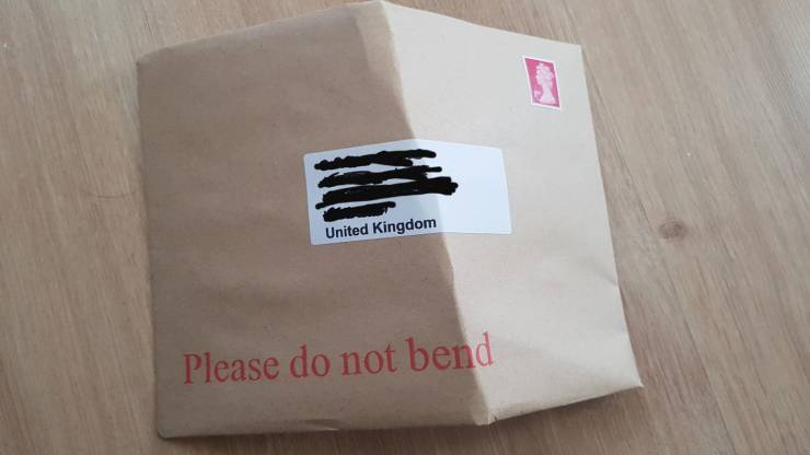 Please do not bend bent envelope