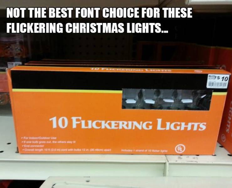 Not The Best Font Choice For These Flickering Christmas Lights..
