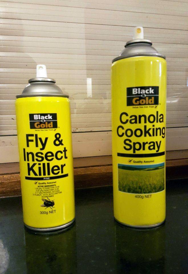 design failures - Black Gold Black Gold Canola Cooking Spray Fly & Insect Killer Pine Aww 400g Net 300g Net