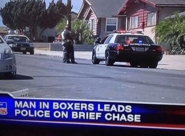 man in boxers leads police in brief chase - 10 Man In Boxers Leads Police On Brief Chase