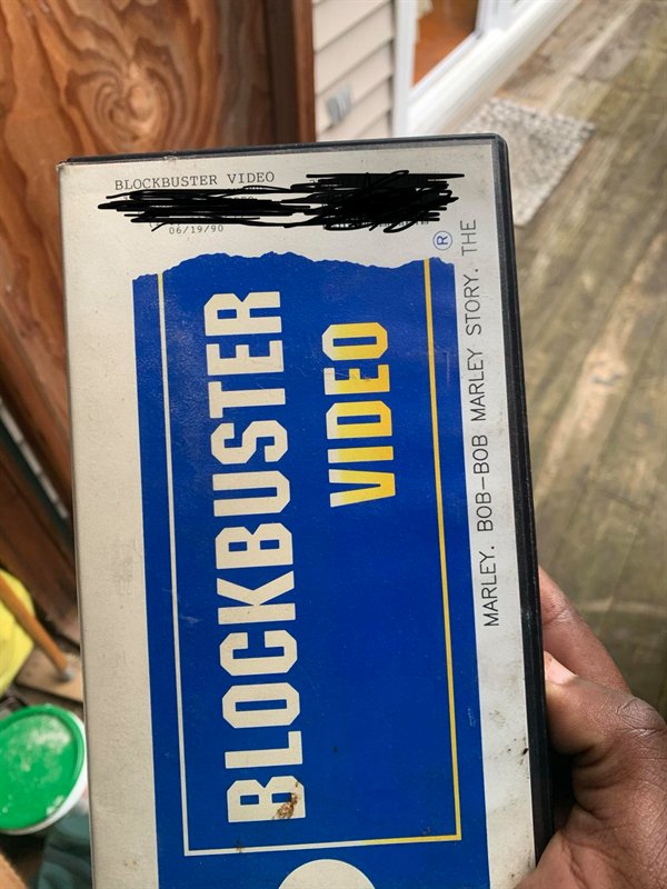 “This almost 30 year old late Blockbuster rental I found cleaning.”
