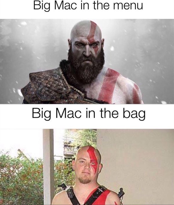 kratos god of war - Big Mac in the menu Big Mac in the bag